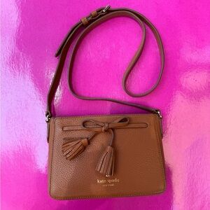 Kate Spade Bow Tassel Crossbody in Brown
